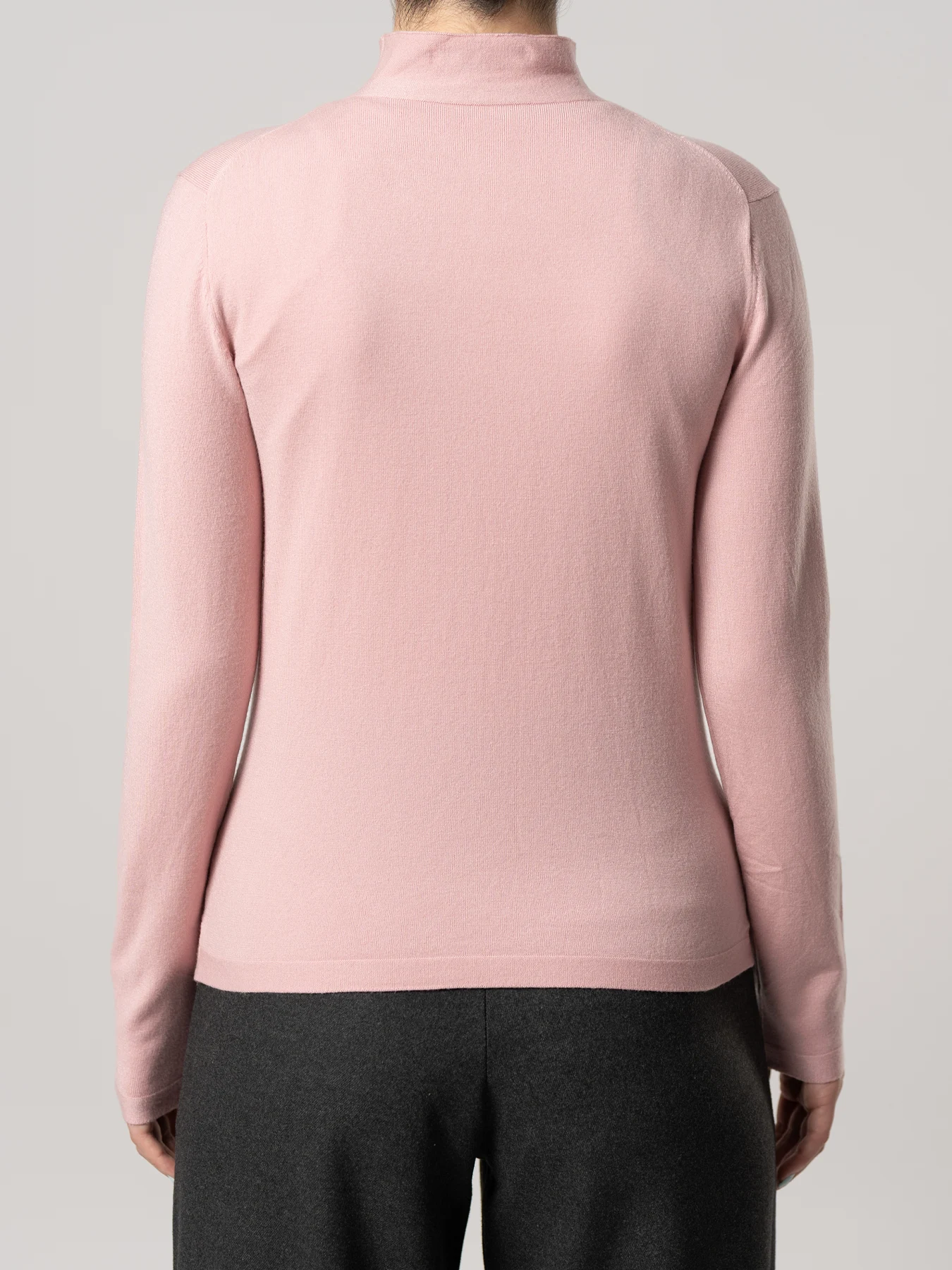 پلیور بافت یقه ایستاده صورتی 28