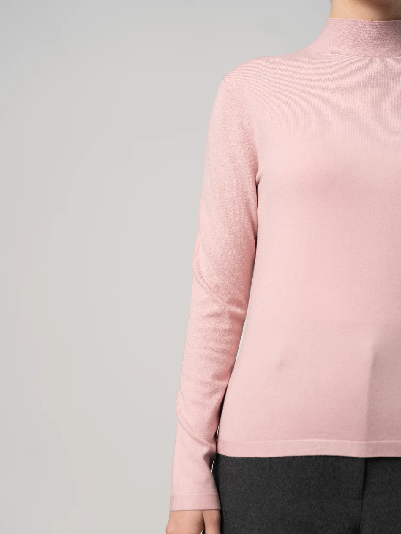 پلیور بافت یقه ایستاده صورتی 28