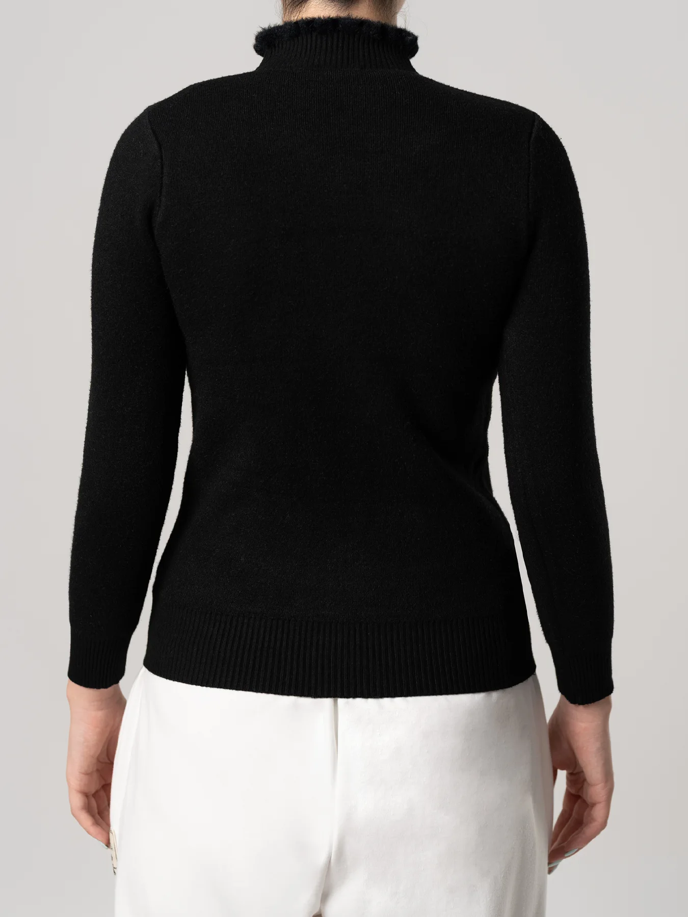 پلیور بافت یقه ایستاده مشکی 36