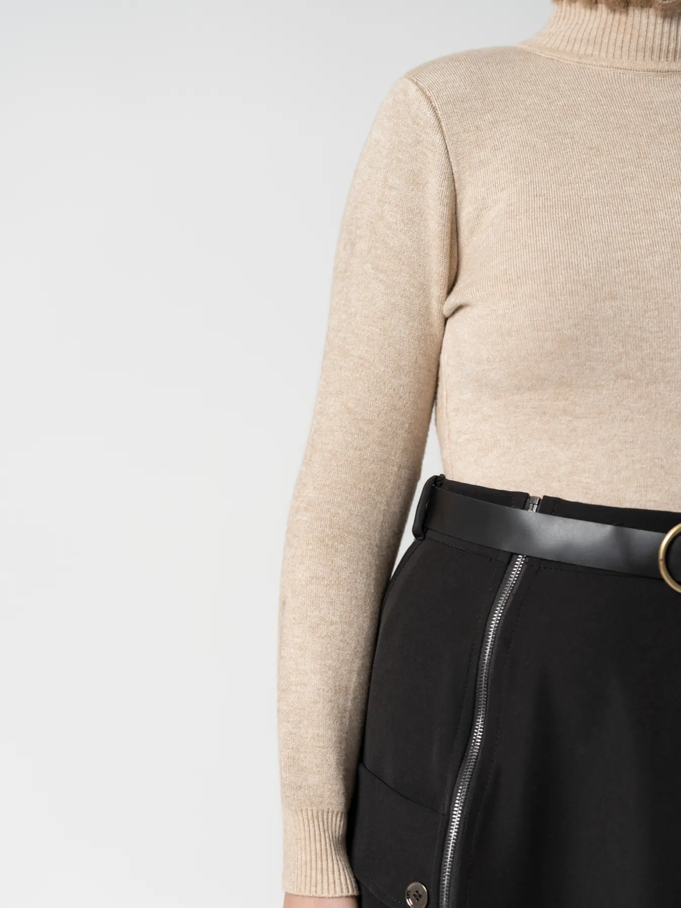 پلیور بافت یقه ایستاده خاکی 39