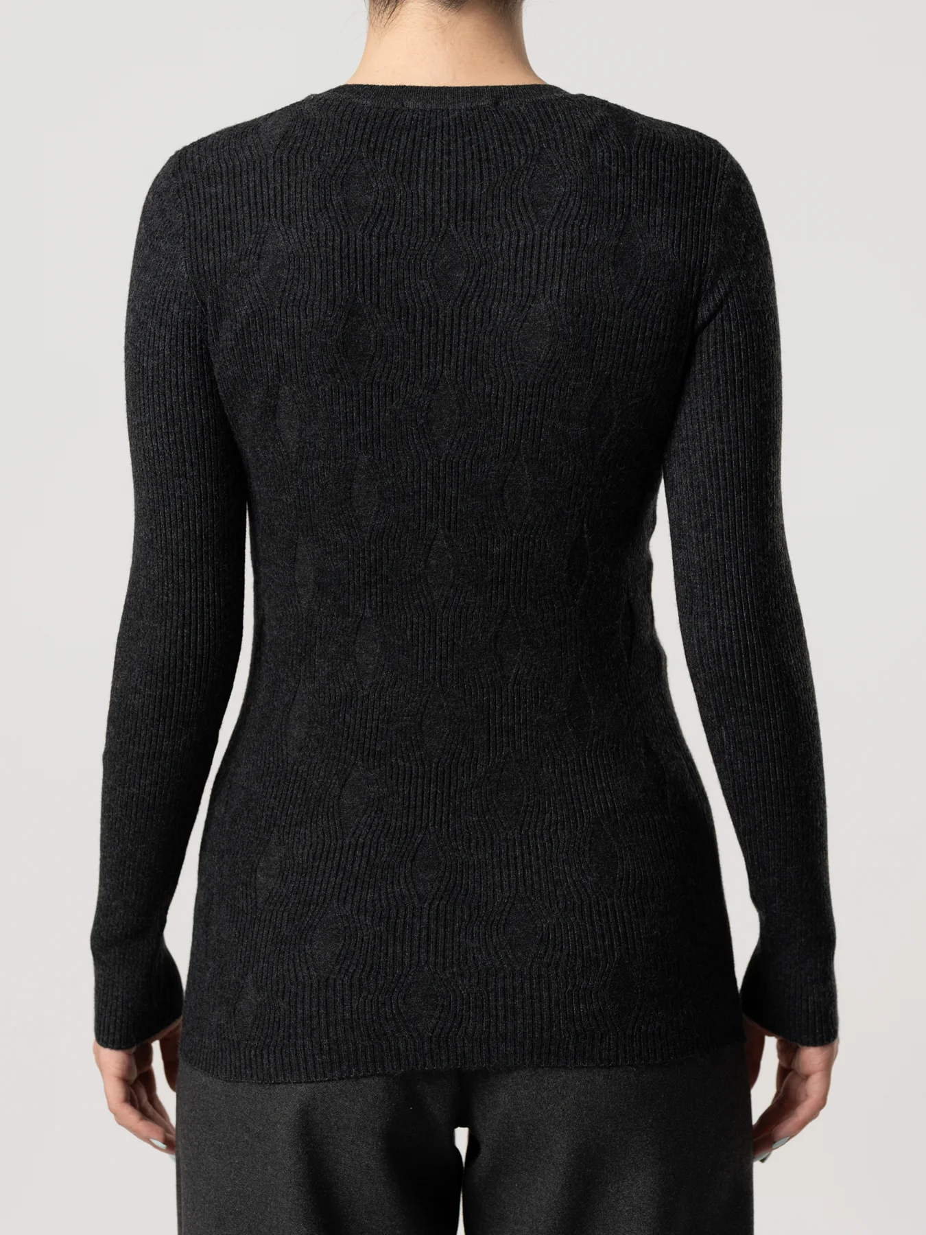 پلیور  بافت زنانه طرح لوزی خاکستری 41