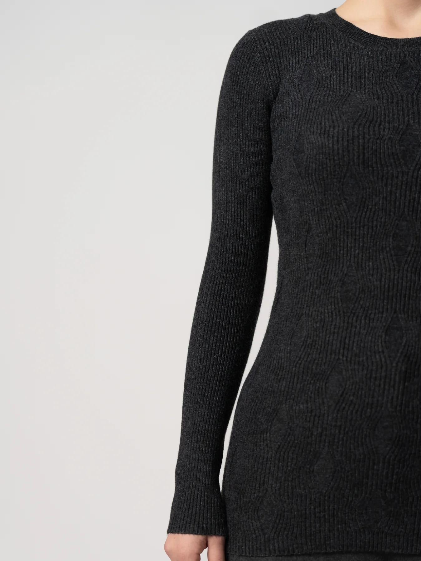 پلیور  بافت زنانه طرح لوزی خاکستری 41